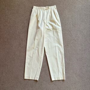 Vintage Chezani Louis Raphael Butter Yellow Cotton Trousers Ivory Cream